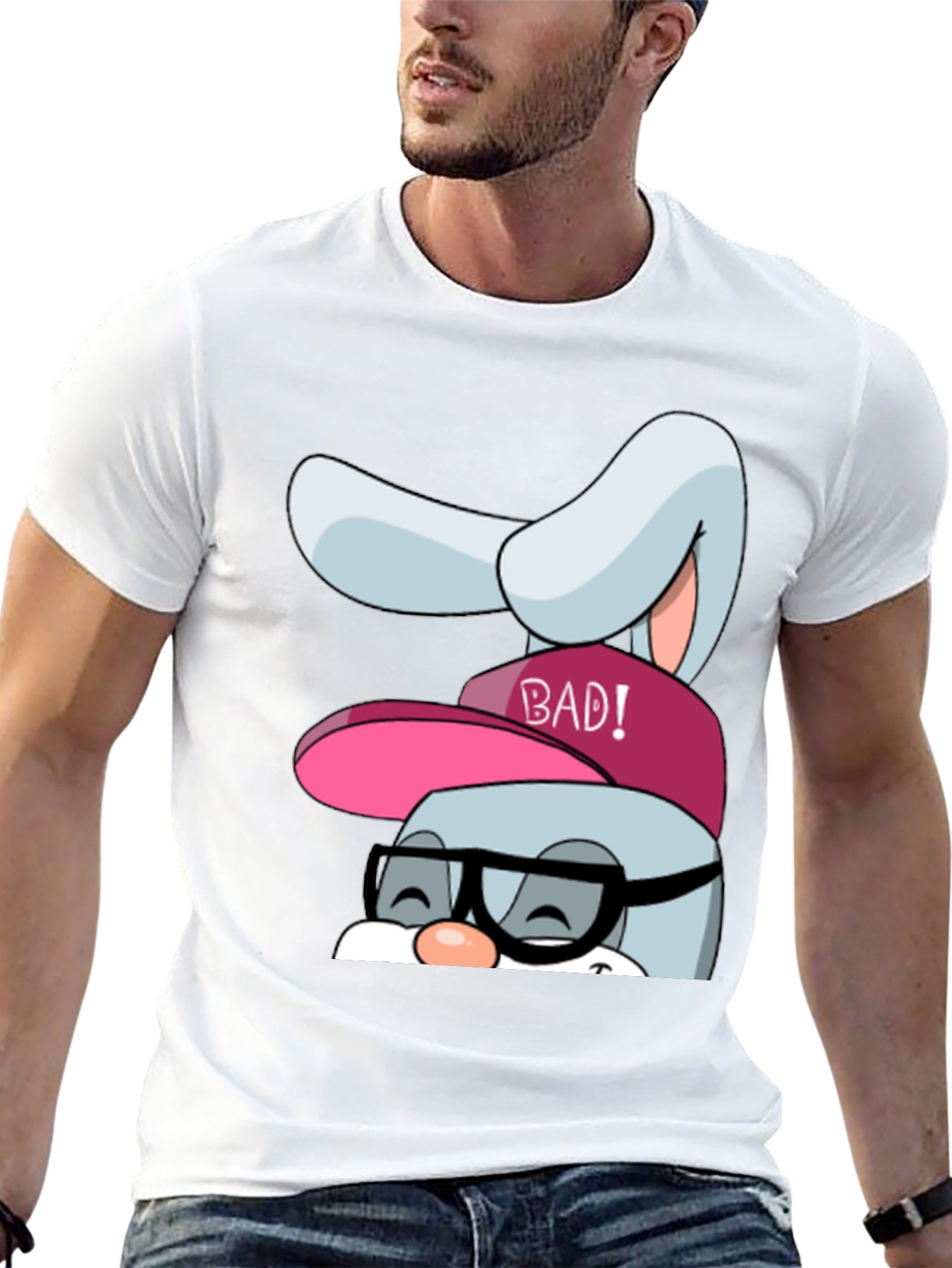Bad Bunny Graphic Tee - Black Cotton Blend