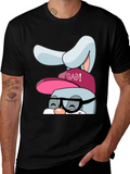Bad Bunny Graphic Tee - Black Cotton Blend