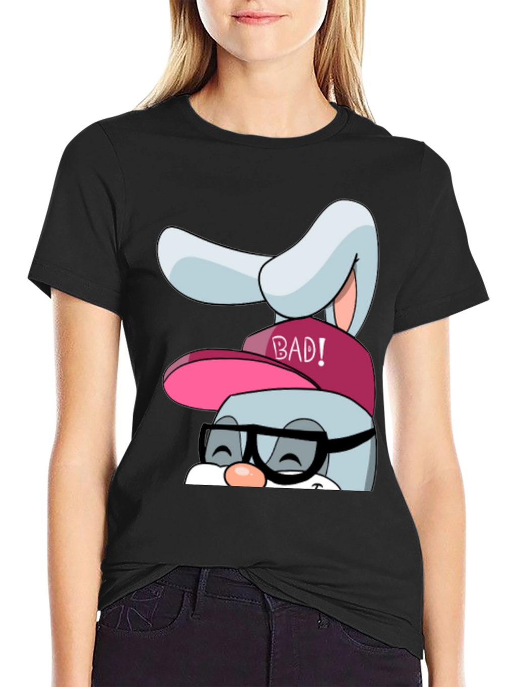 Bad Bunny Graphic Tee - Black Cotton Blend