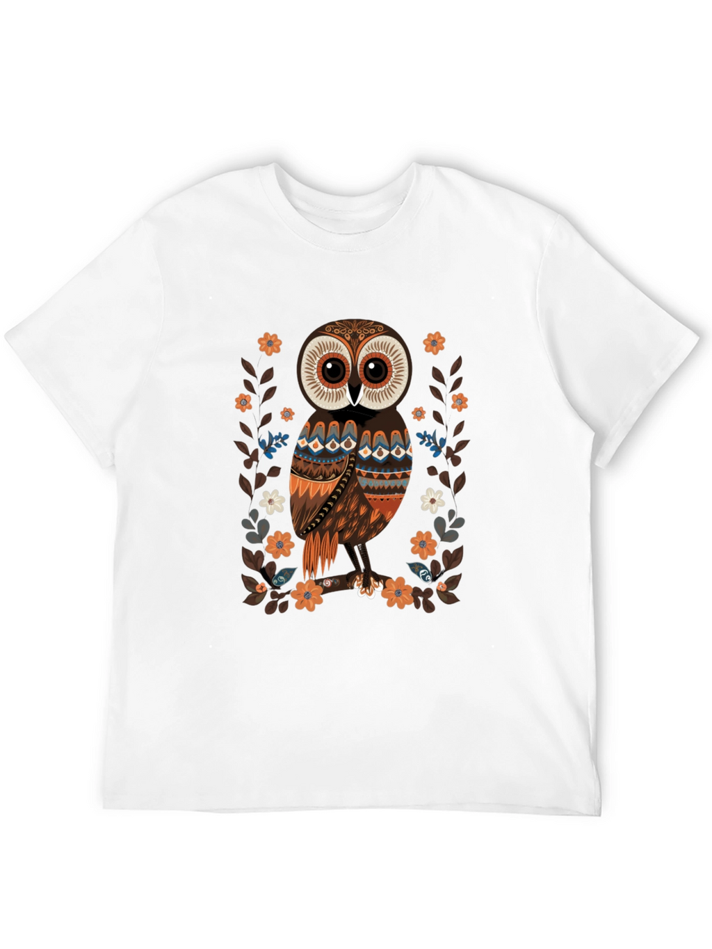 Owl Graphic Print Mens Black T-Shirt