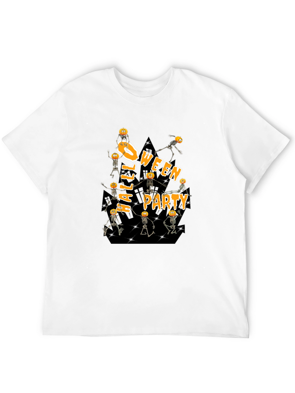 Halloween Party Pumpkin Skeleton T-Shirt