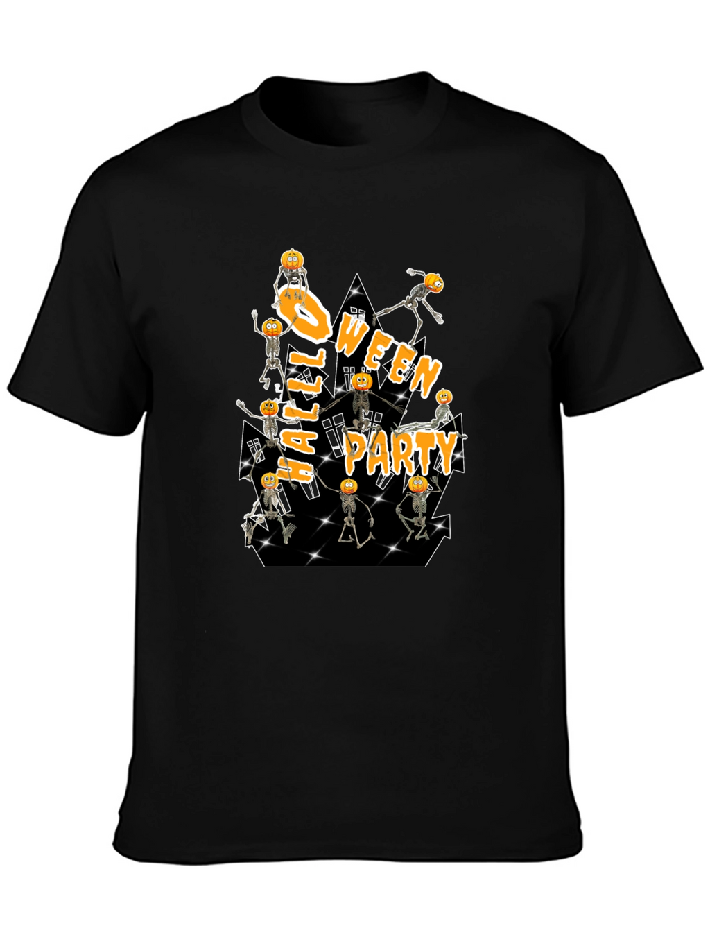 Halloween Party Pumpkin Skeleton T-Shirt