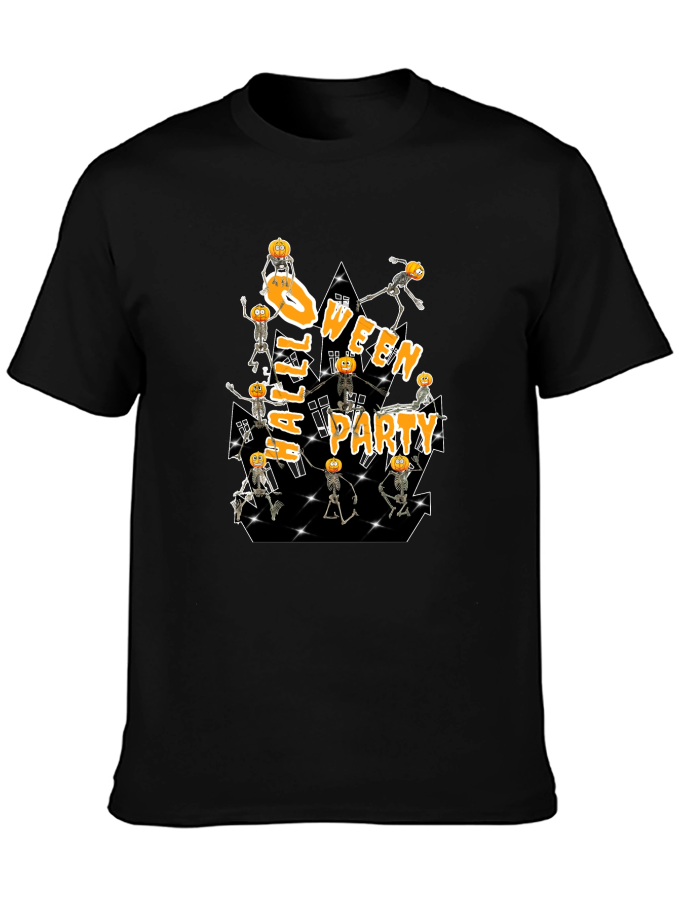 Halloween Party Pumpkin Skeleton T-Shirt