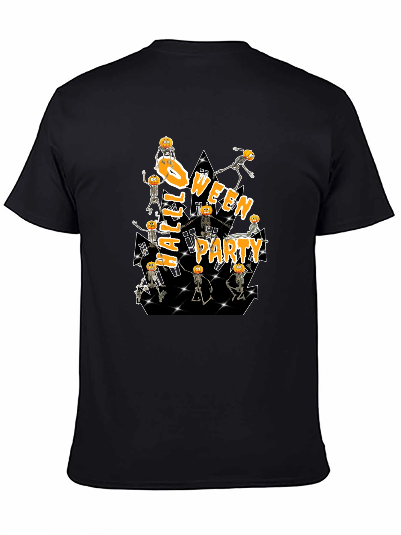 Halloween Party Pumpkin Skeleton T-Shirt