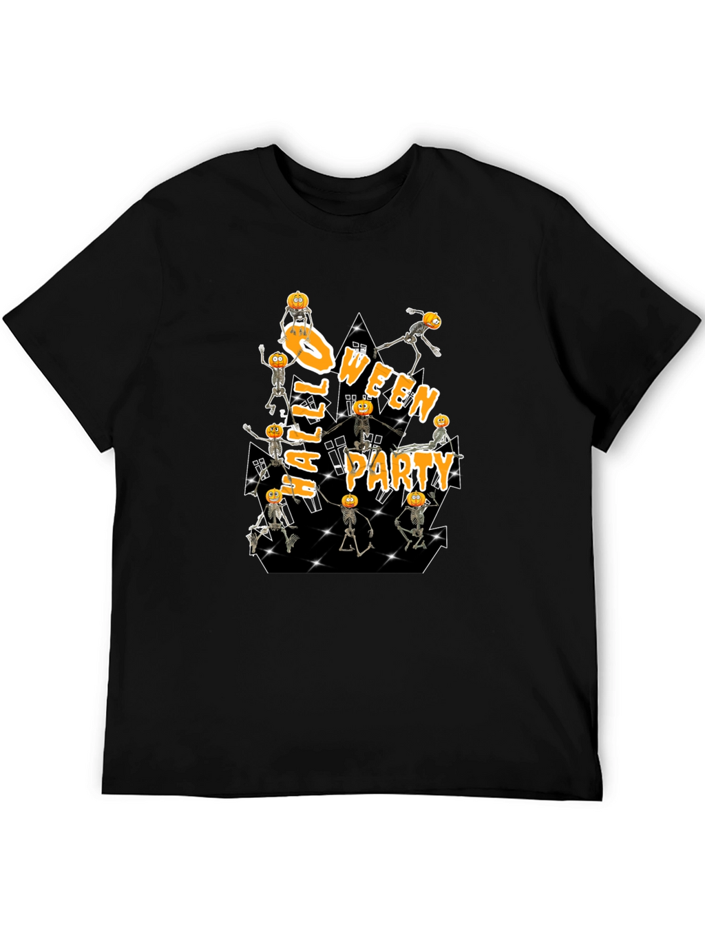 Halloween Party Pumpkin Skeleton T-Shirt