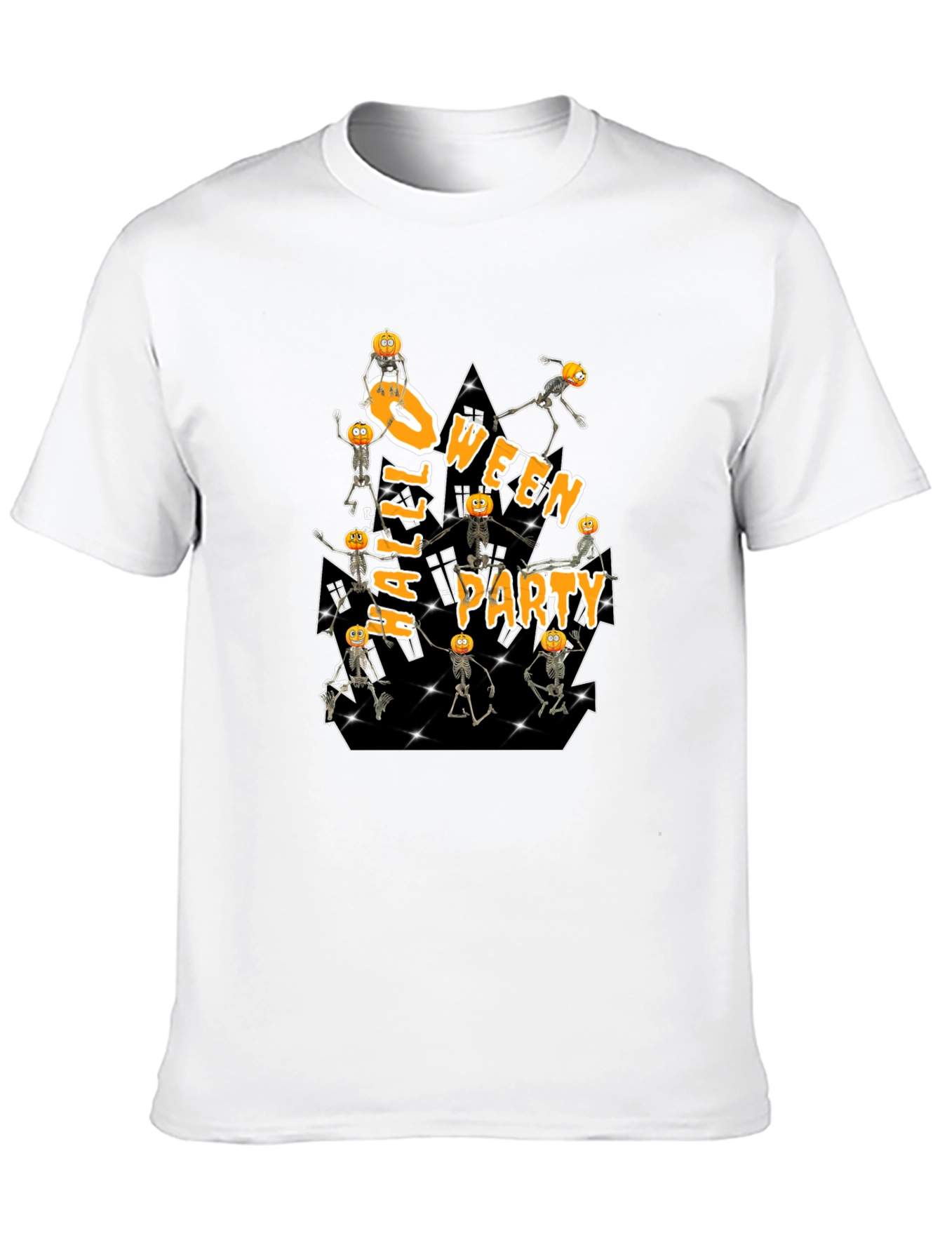 Halloween Party Pumpkin Skeleton T-Shirt
