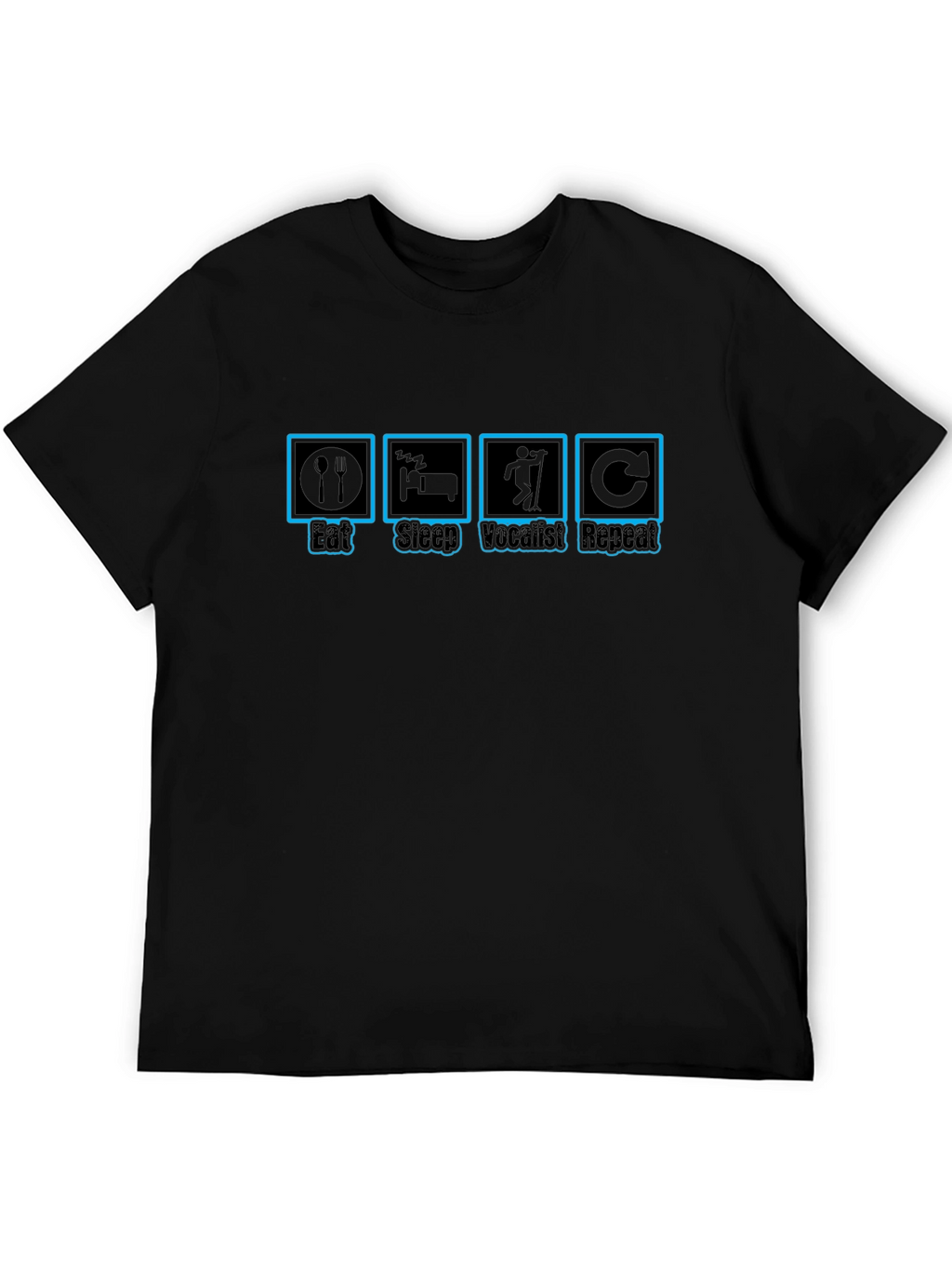 Eat Sleep Vocalist Repeat Black T-Shirt