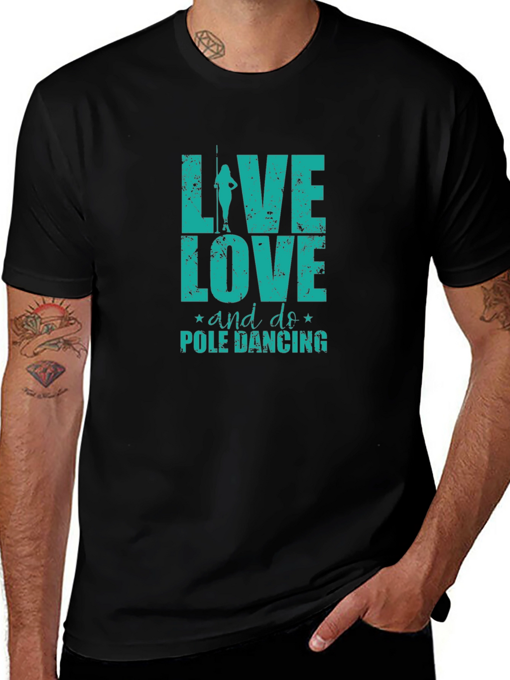 Live Love Pole Dance Black Graphic Tee