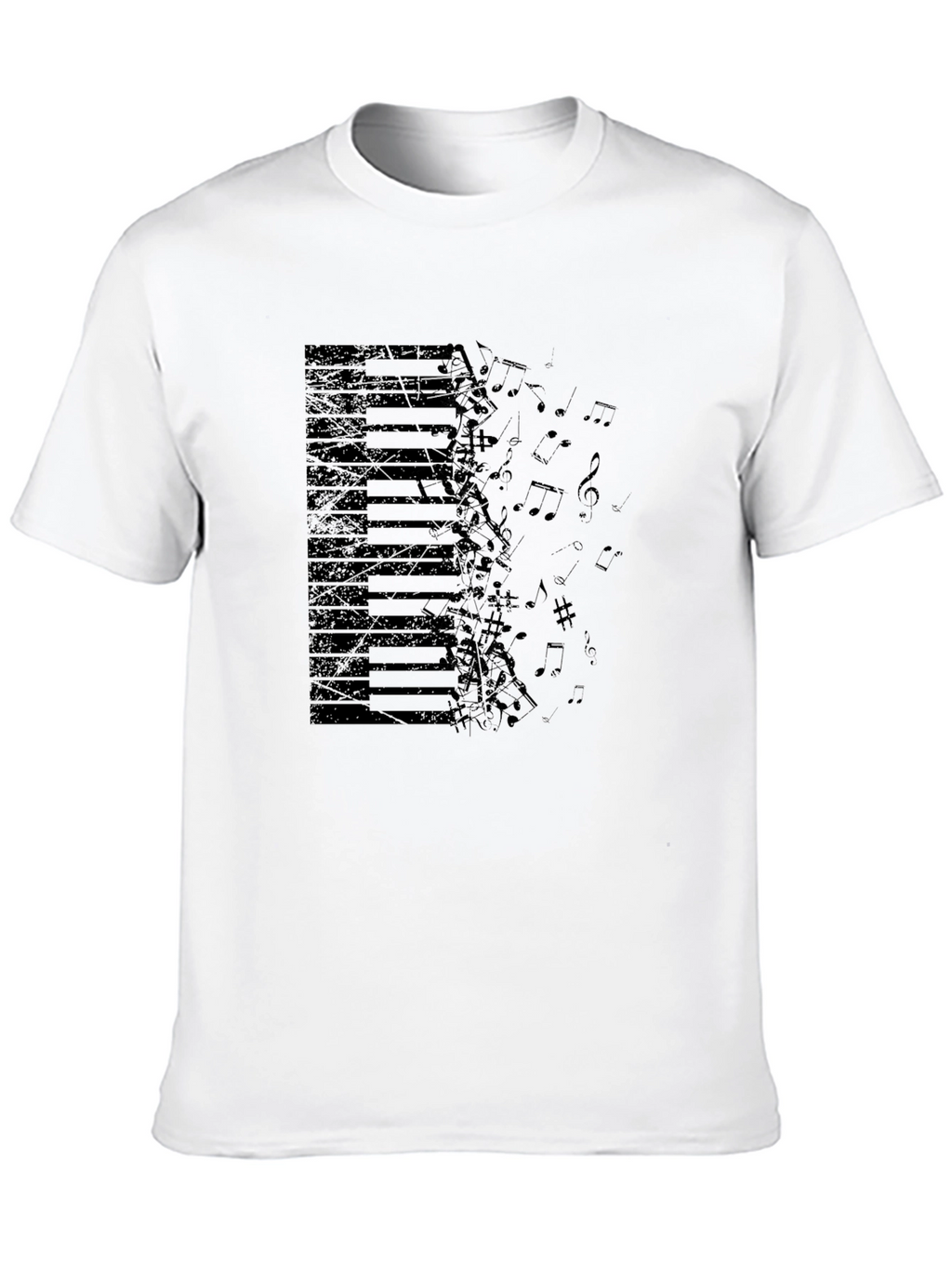 Piano Keys & Notes Graphic Tee - Black