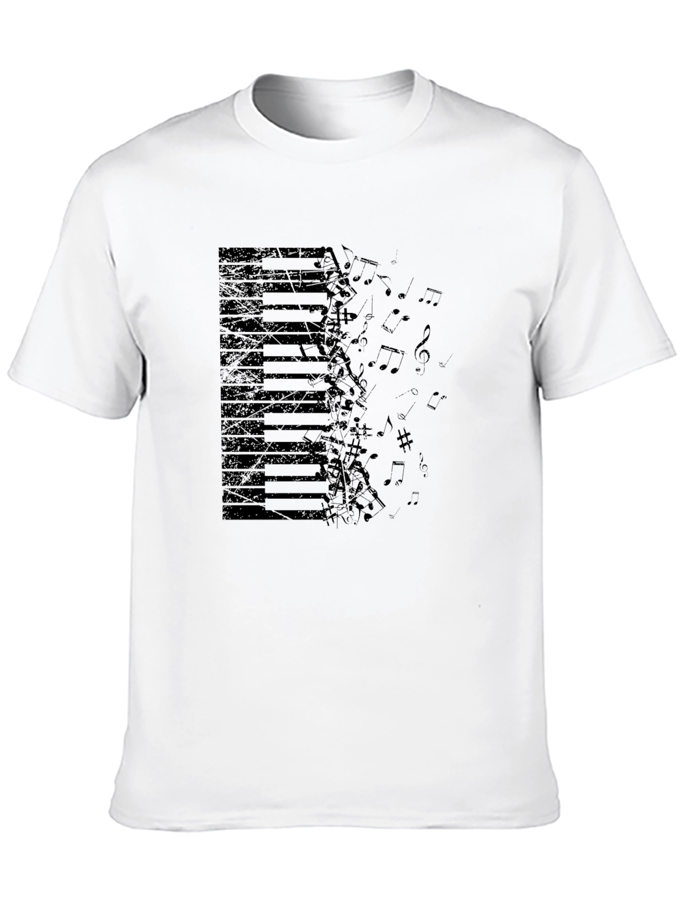 Piano Keys & Notes Graphic Tee - Black