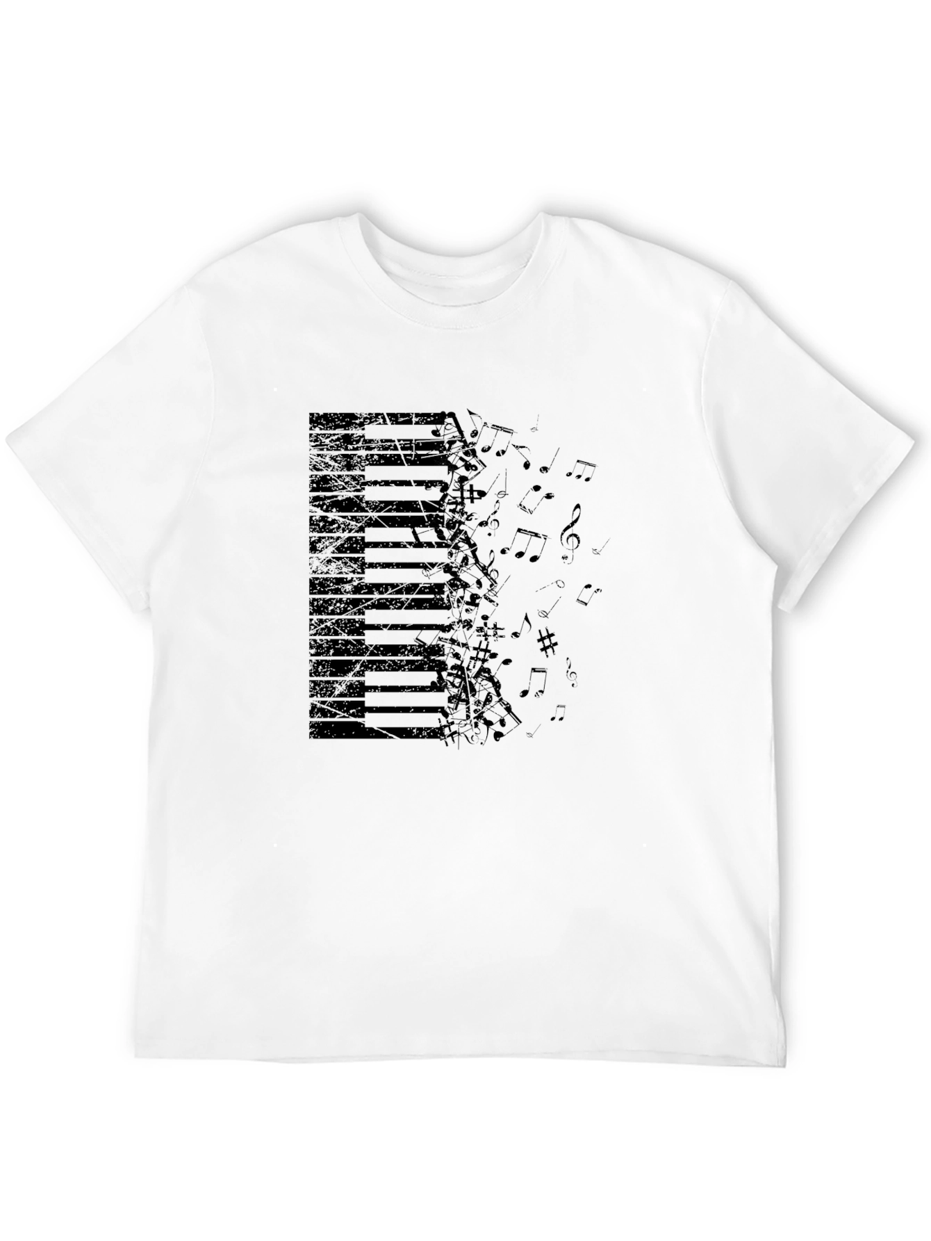 Piano Keys & Notes Graphic Tee - Black