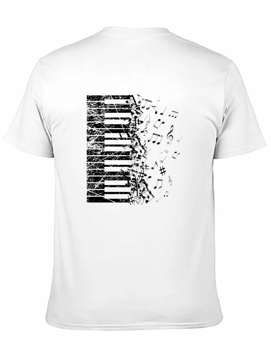 Piano Keys & Notes Graphic Tee - Black