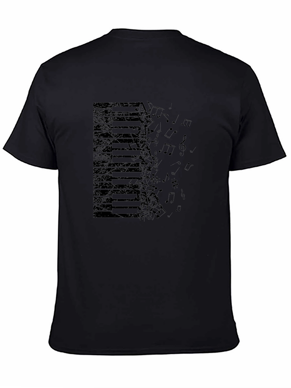 Piano Keys & Notes Graphic Tee - Black