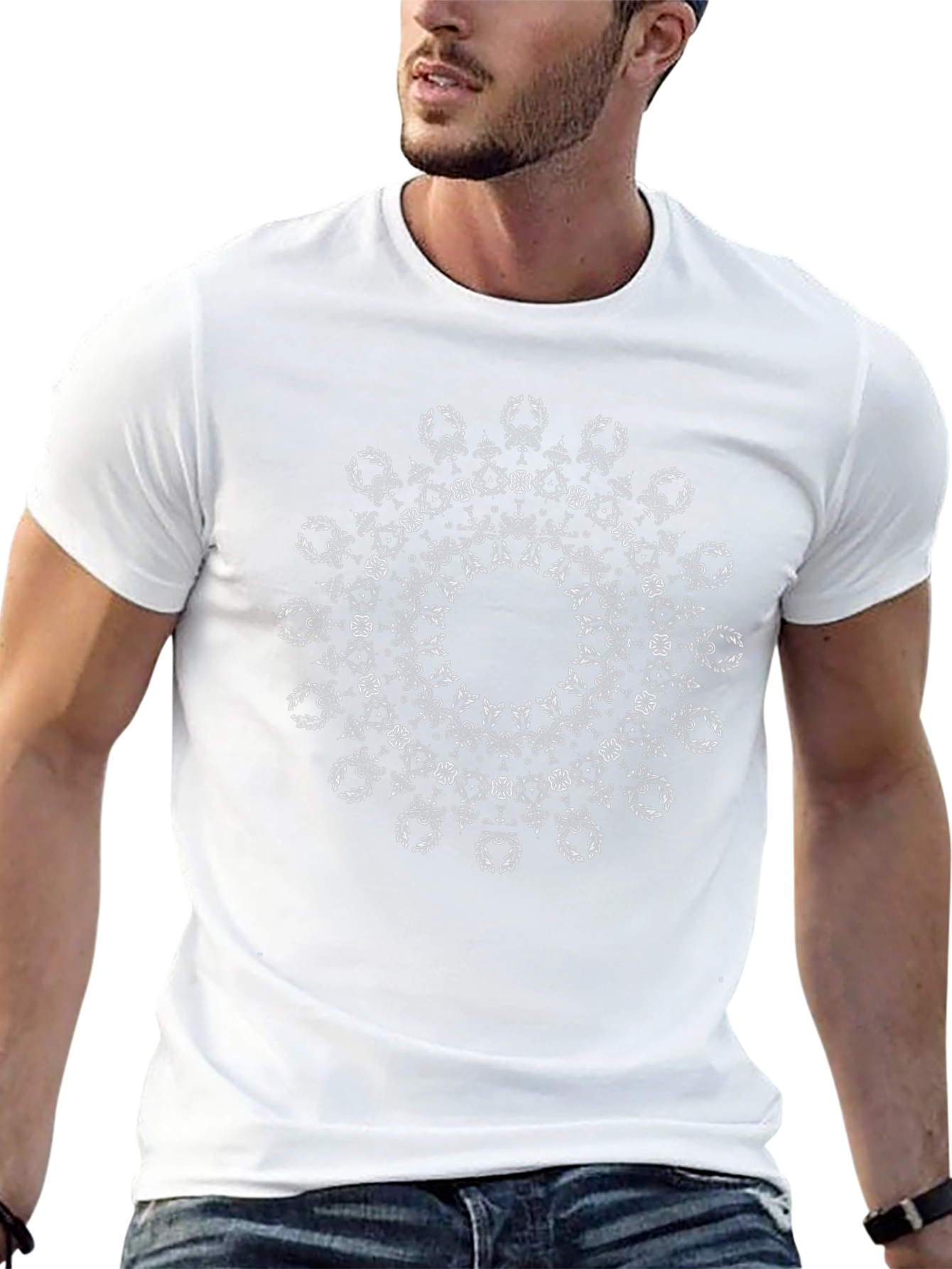 Elegant Mandala Graphic Black T-Shirt