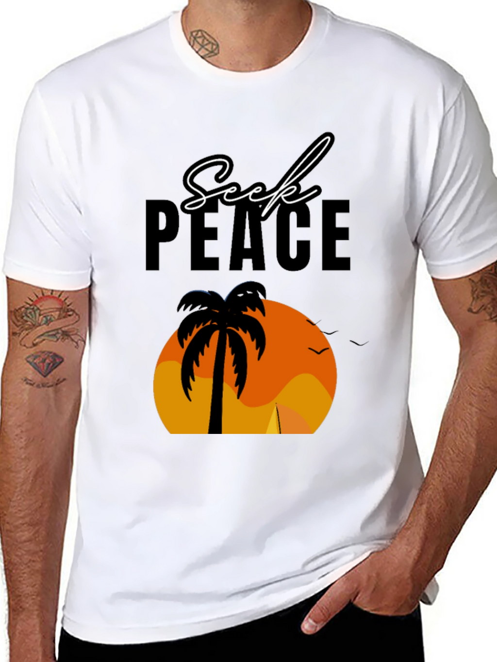 Seek Peace Palm Sunset T-Shirt