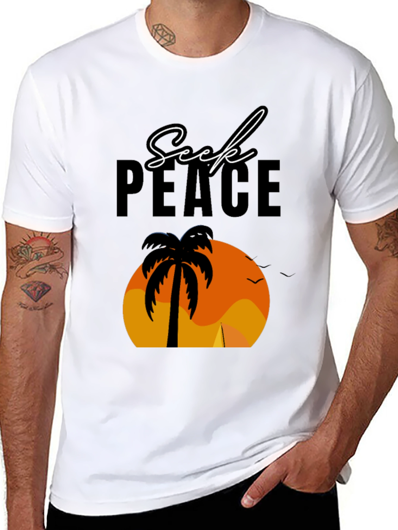 Seek Peace Palm Sunset T-Shirt