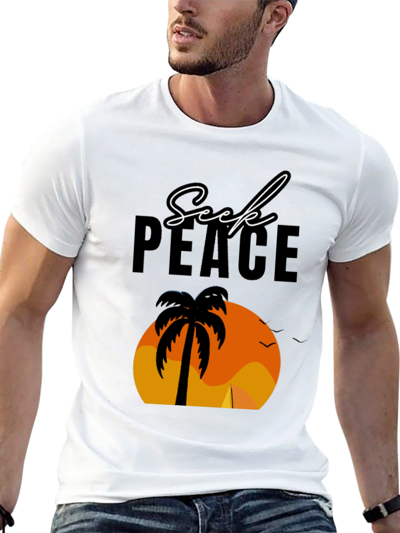 Seek Peace Palm Sunset T-Shirt