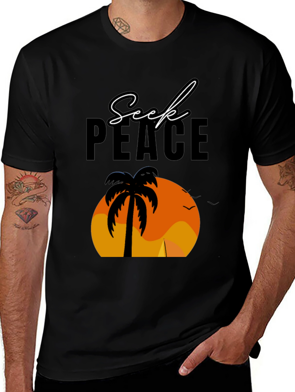 Seek Peace Palm Sunset T-Shirt