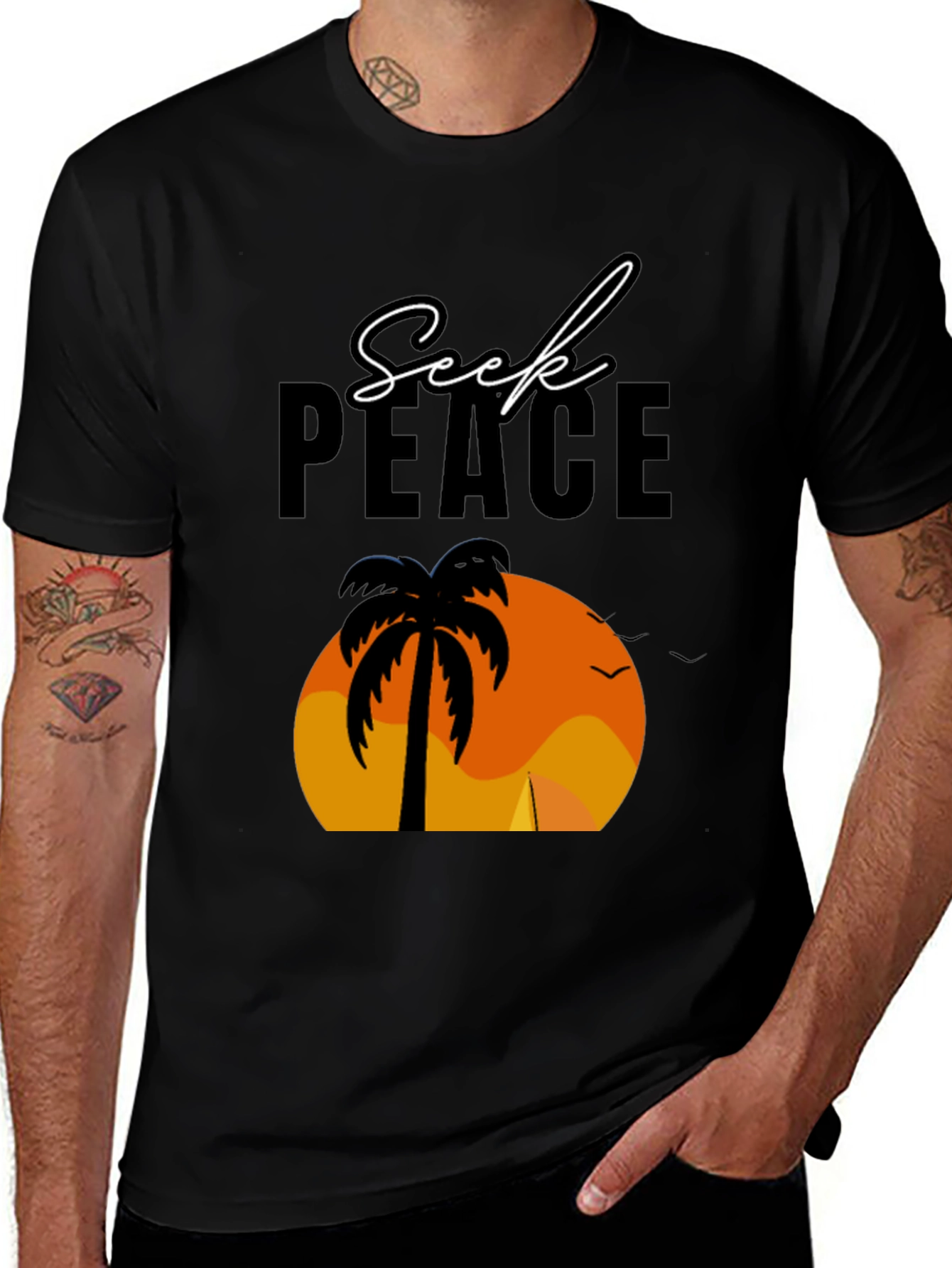 Seek Peace Palm Sunset T-Shirt