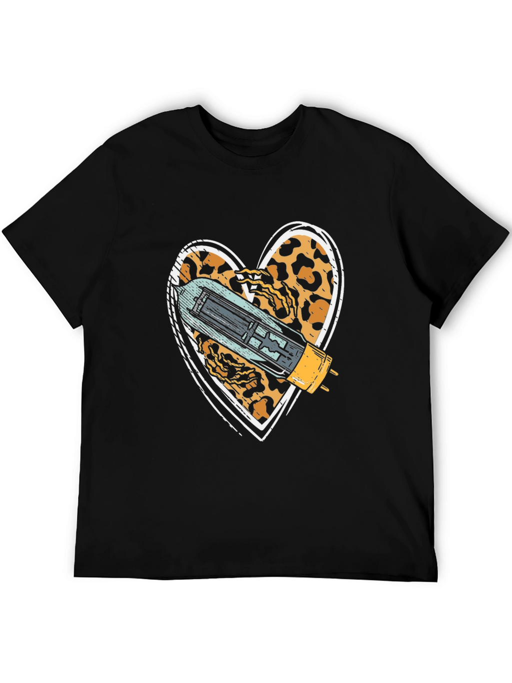 Leopard Heart Tube T-Shirt
