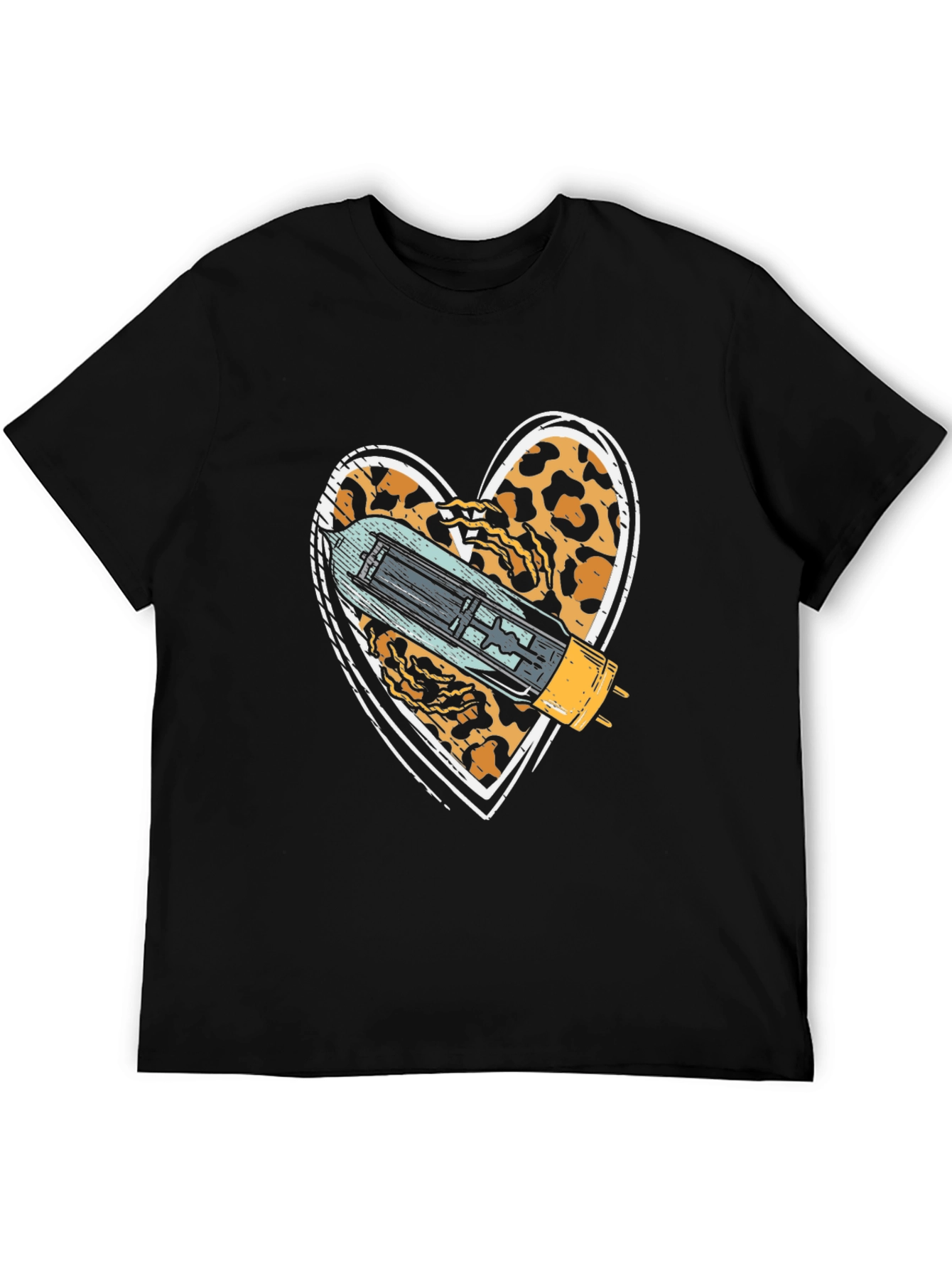 Leopard Heart Tube T-Shirt