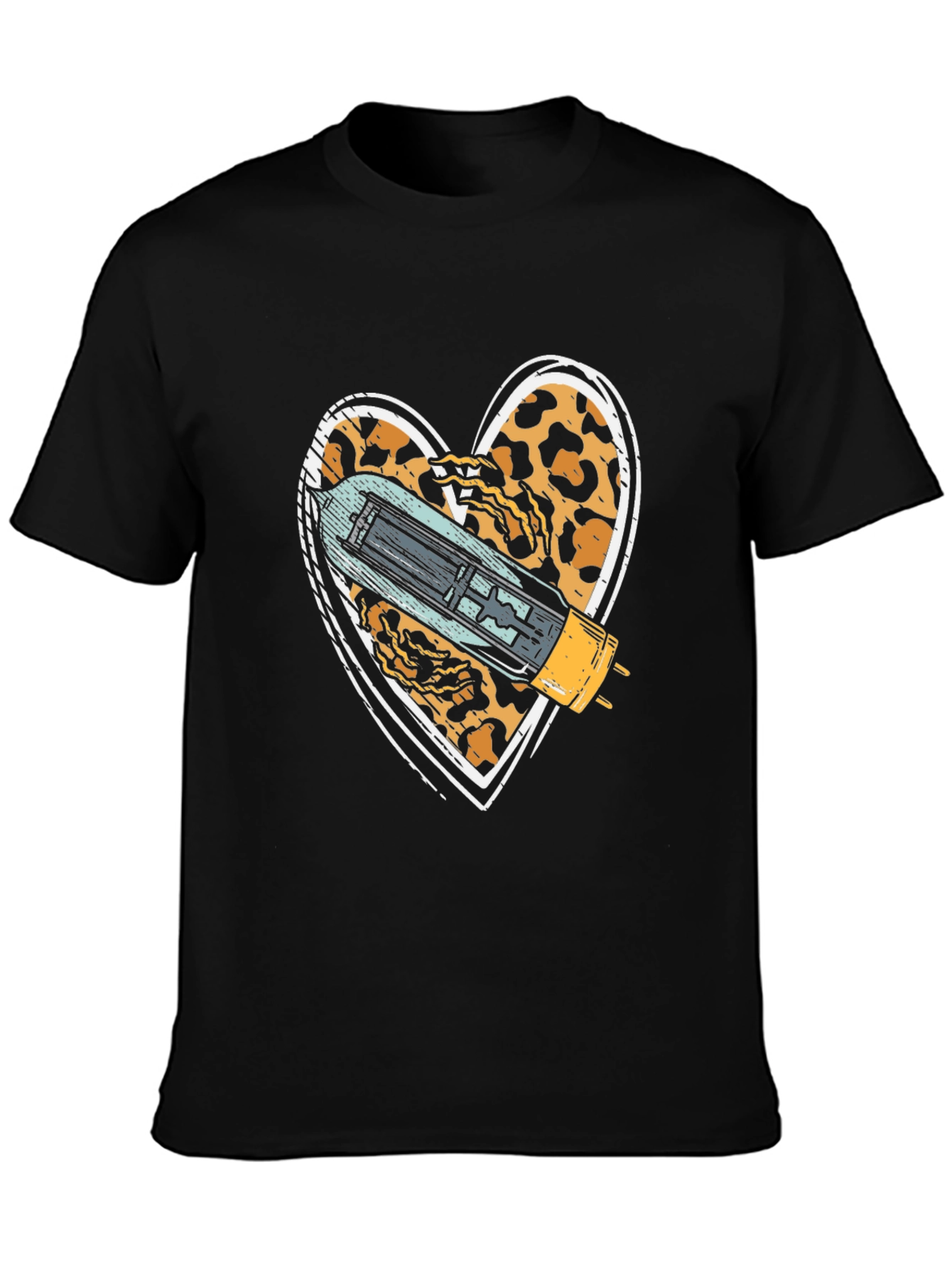 Leopard Heart Tube T-Shirt