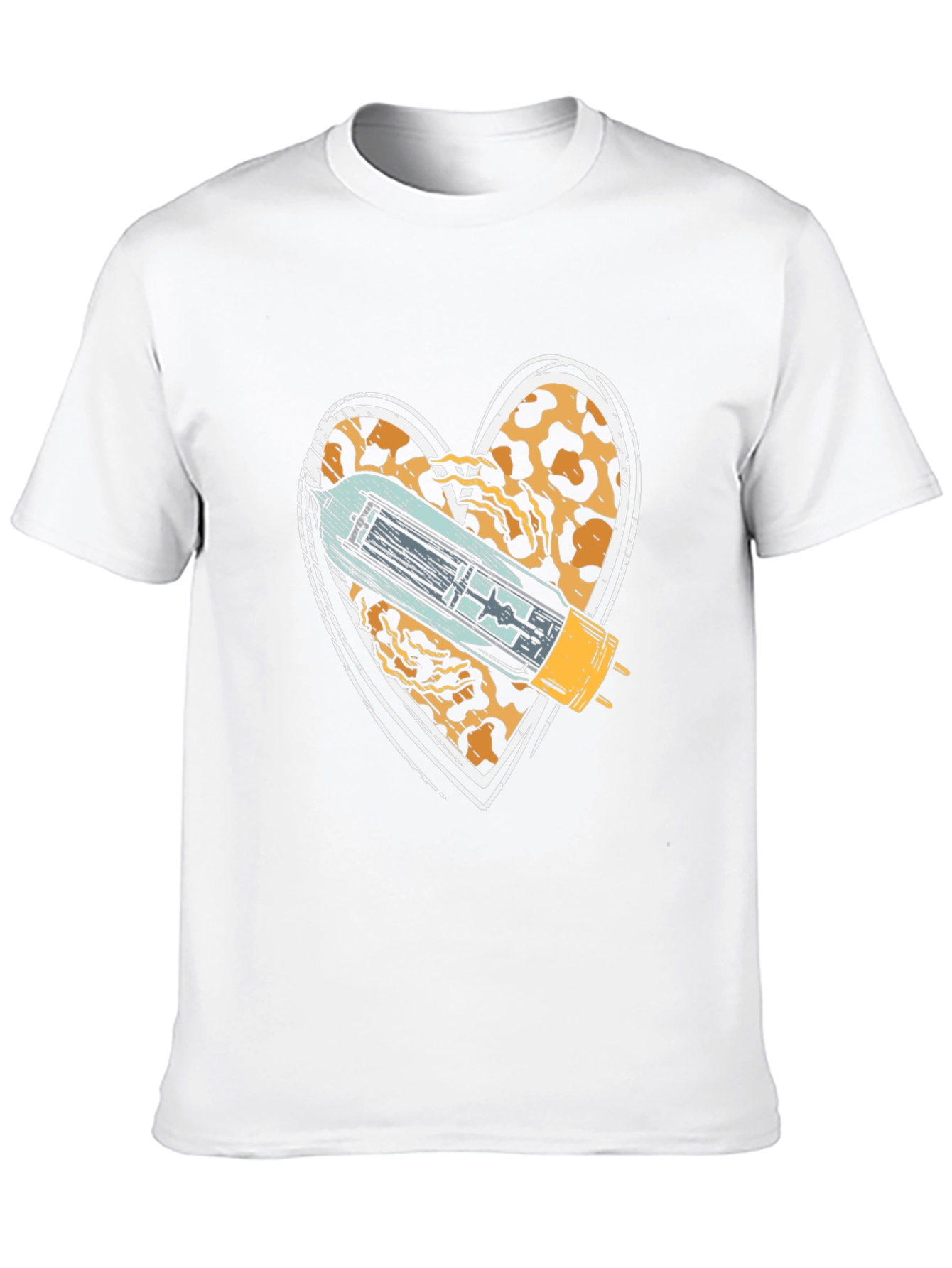 Leopard Heart Tube T-Shirt