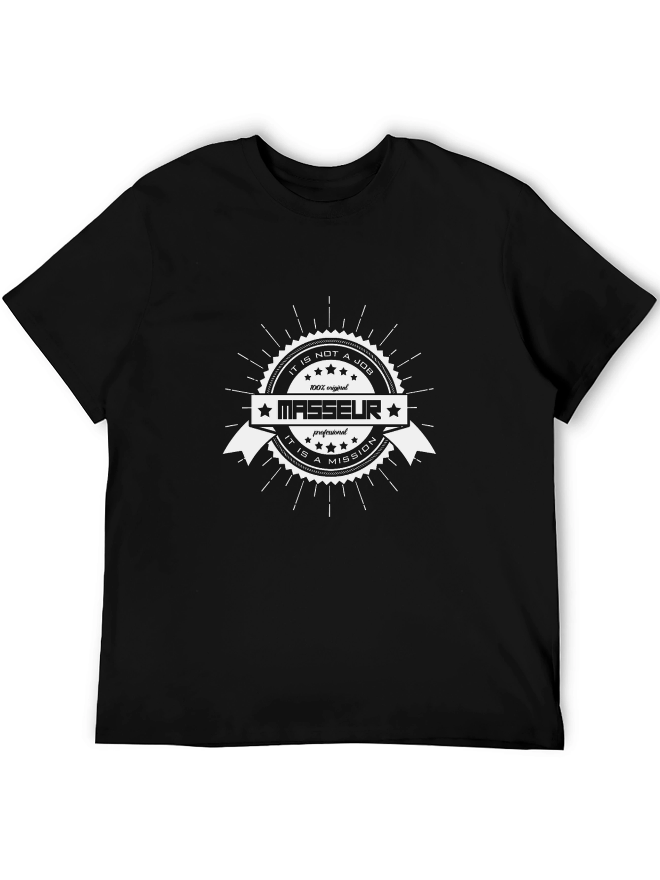 Masseur Professional Black T-Shirt: Not a Job A Mission