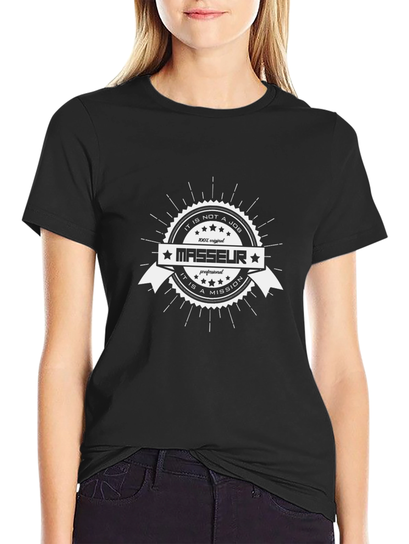Masseur Professional Black T-Shirt: Not a Job A Mission