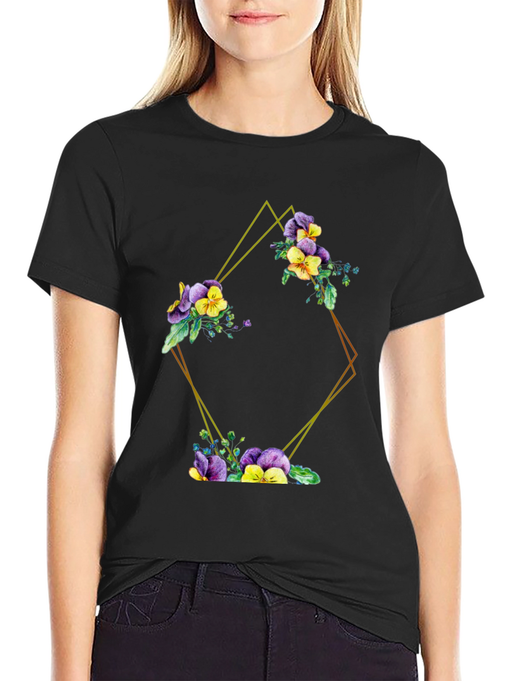 Floral Diamond Graphic Tee - Stylish & Unique!