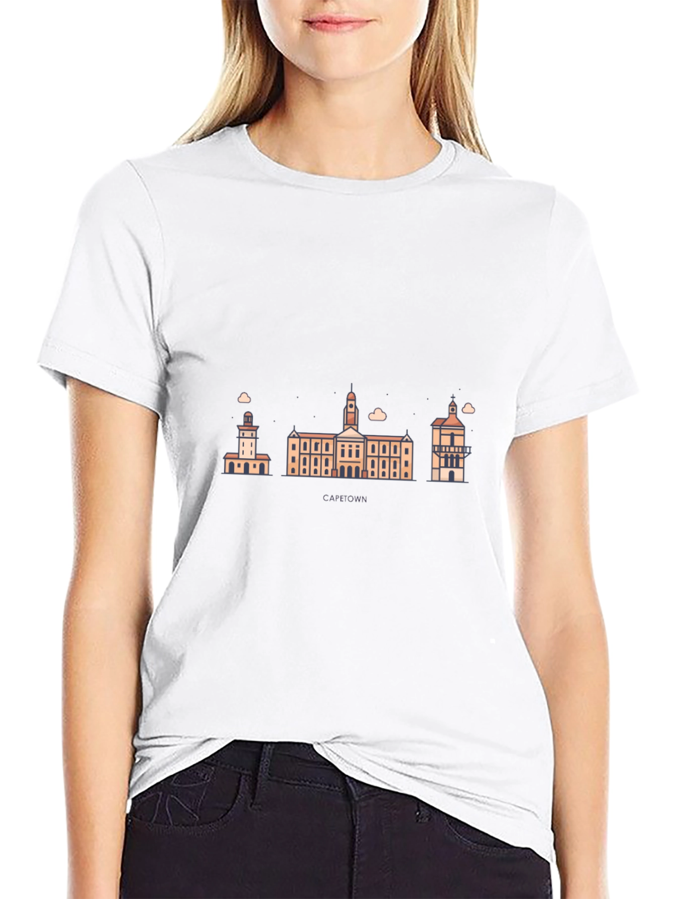 Cape Town Skyline Graphic Black T-Shirt
