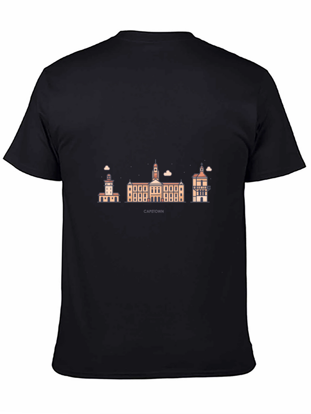 Cape Town Skyline Graphic Black T-Shirt