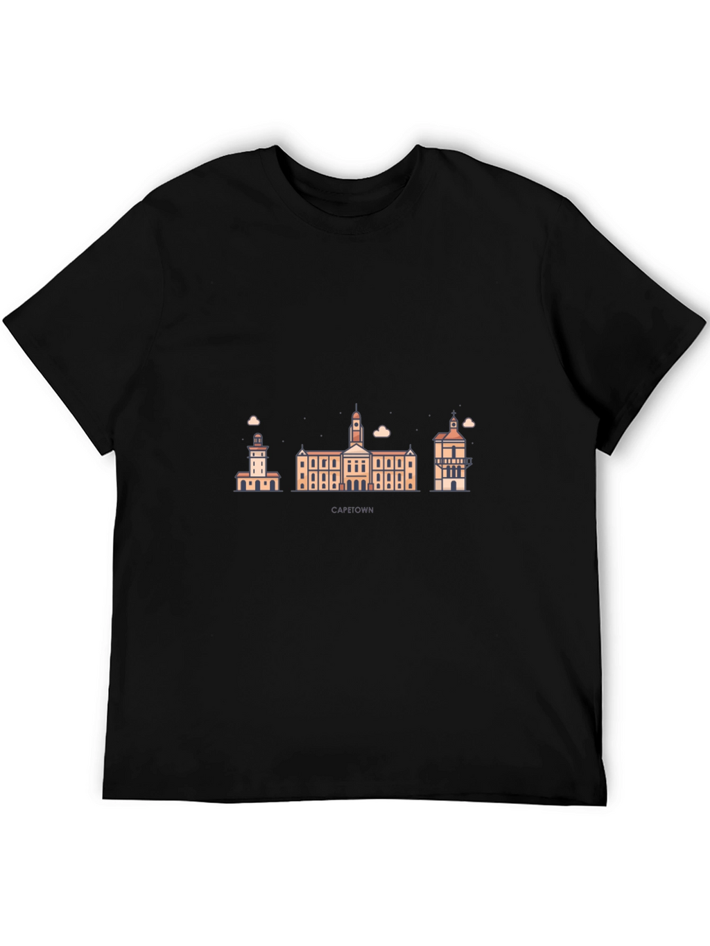 Cape Town Skyline Graphic Black T-Shirt