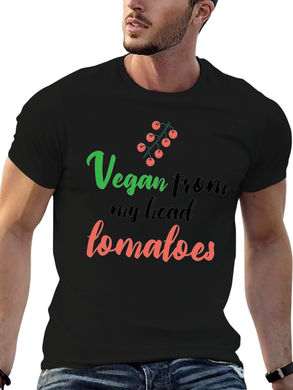 Vegan From My Head Tomatoes Graphic T-Shirt