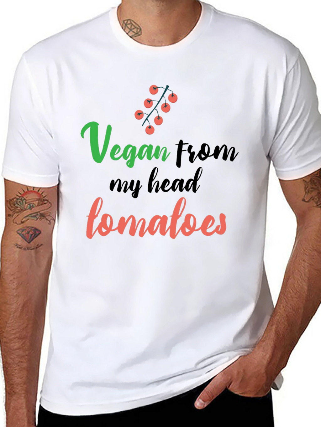 Vegan From My Head Tomatoes Graphic T-Shirt
