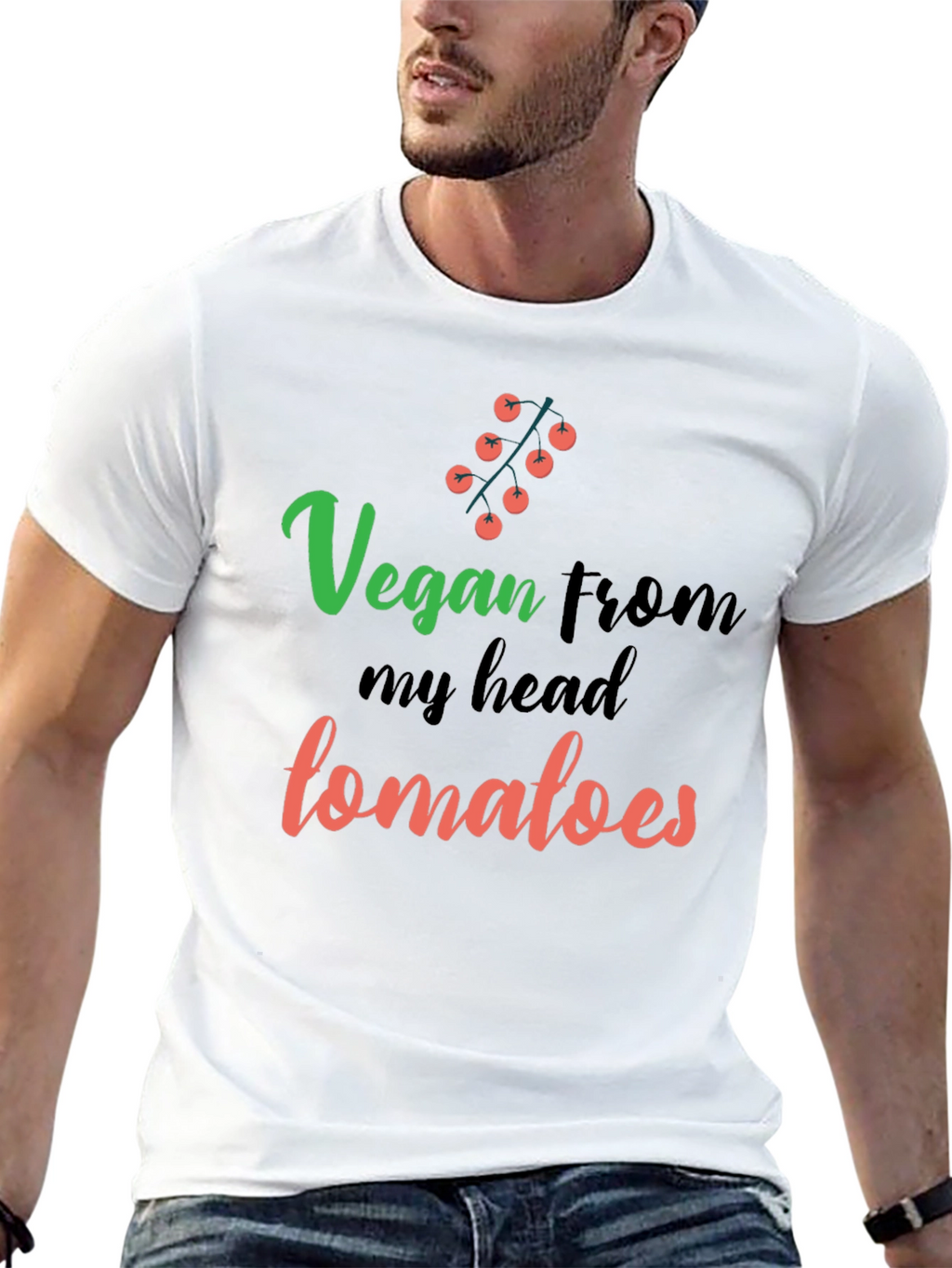 Vegan From My Head Tomatoes Graphic T-Shirt