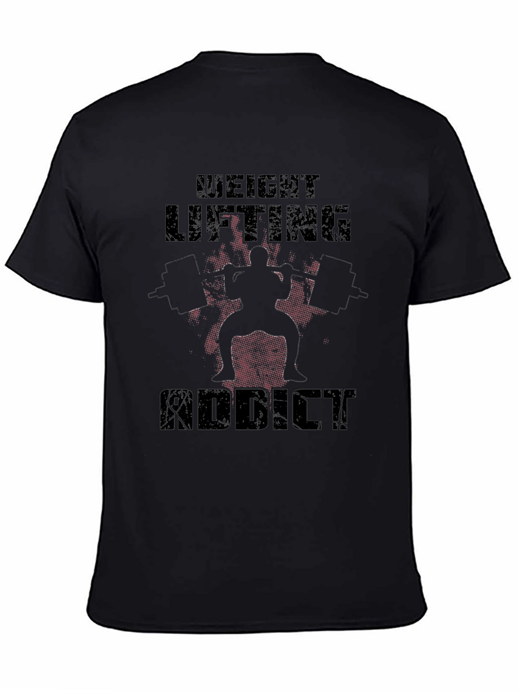 Weight Lifting Addict Black Graphic T-Shirt