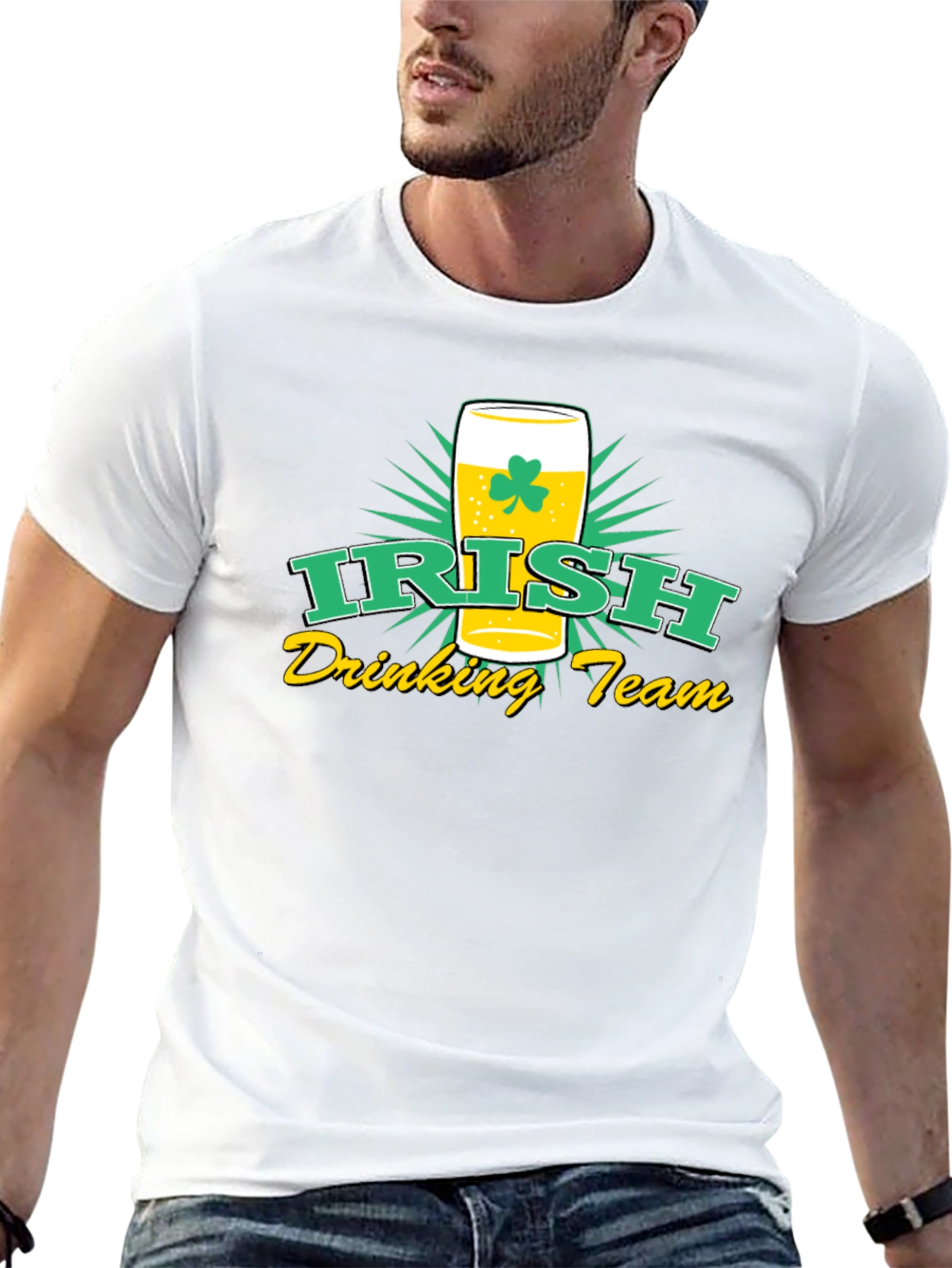 Irish Drinking Team Black Graphic T-Shirt