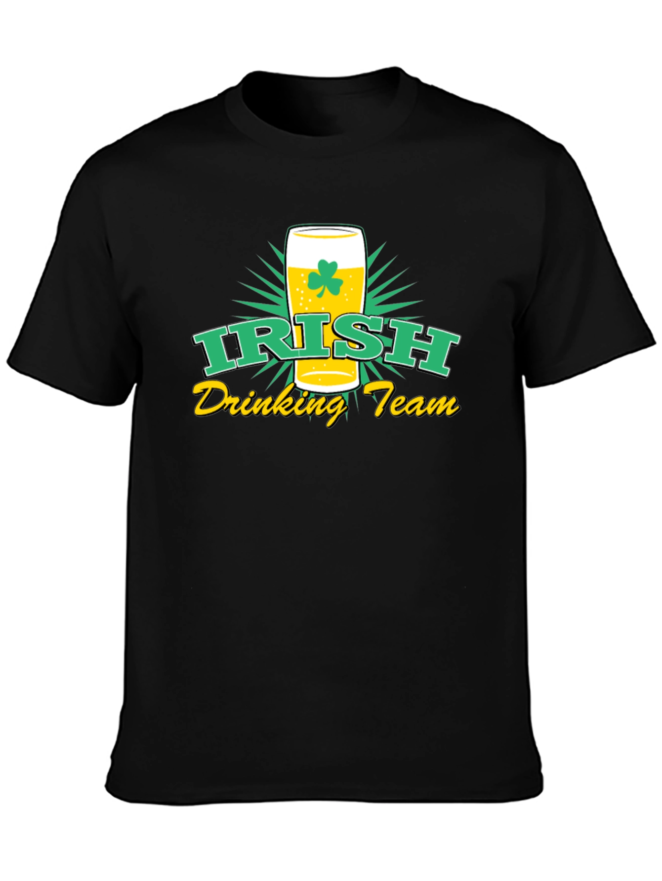 Irish Drinking Team Black Graphic T-Shirt