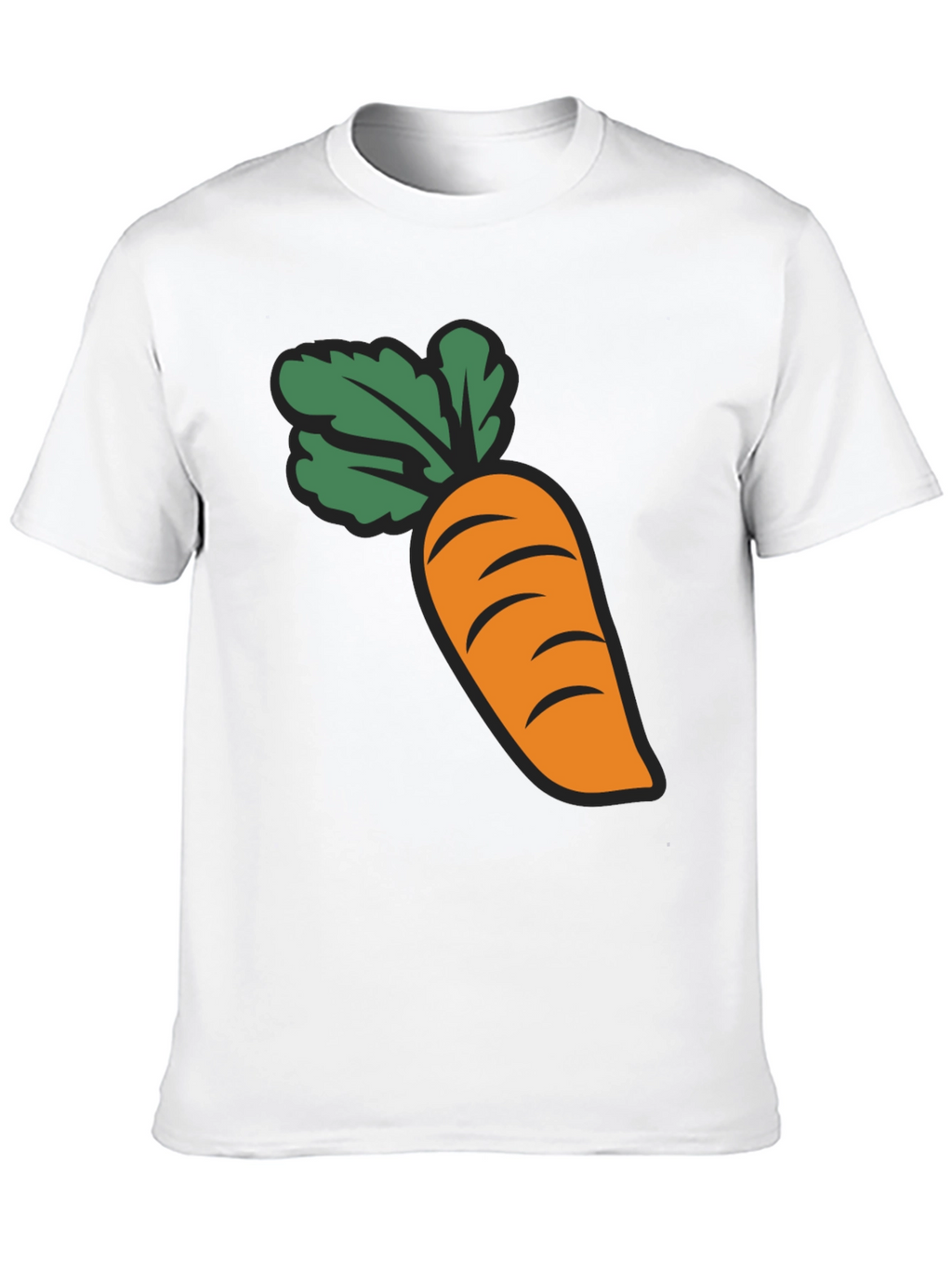 Carrot Graphic Black T-Shirt Crew Neck Short Sleeve