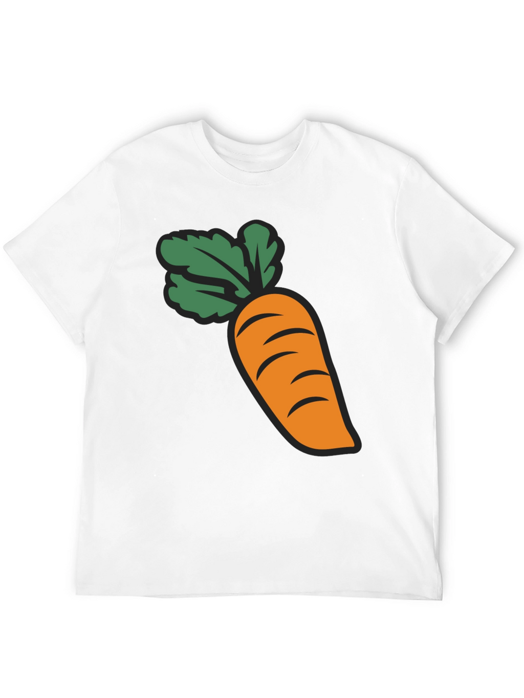 Carrot Graphic Black T-Shirt Crew Neck Short Sleeve