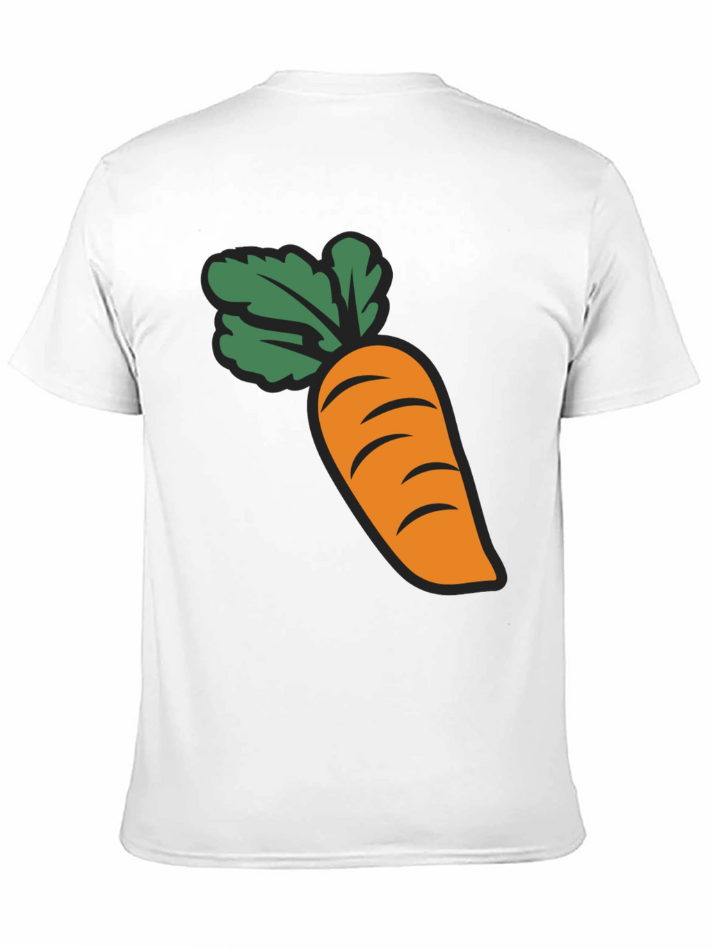 Carrot Graphic Black T-Shirt Crew Neck Short Sleeve