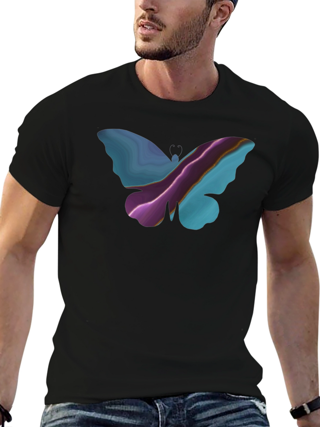 Butterfly Graphic Tee - Unique Artistic Design