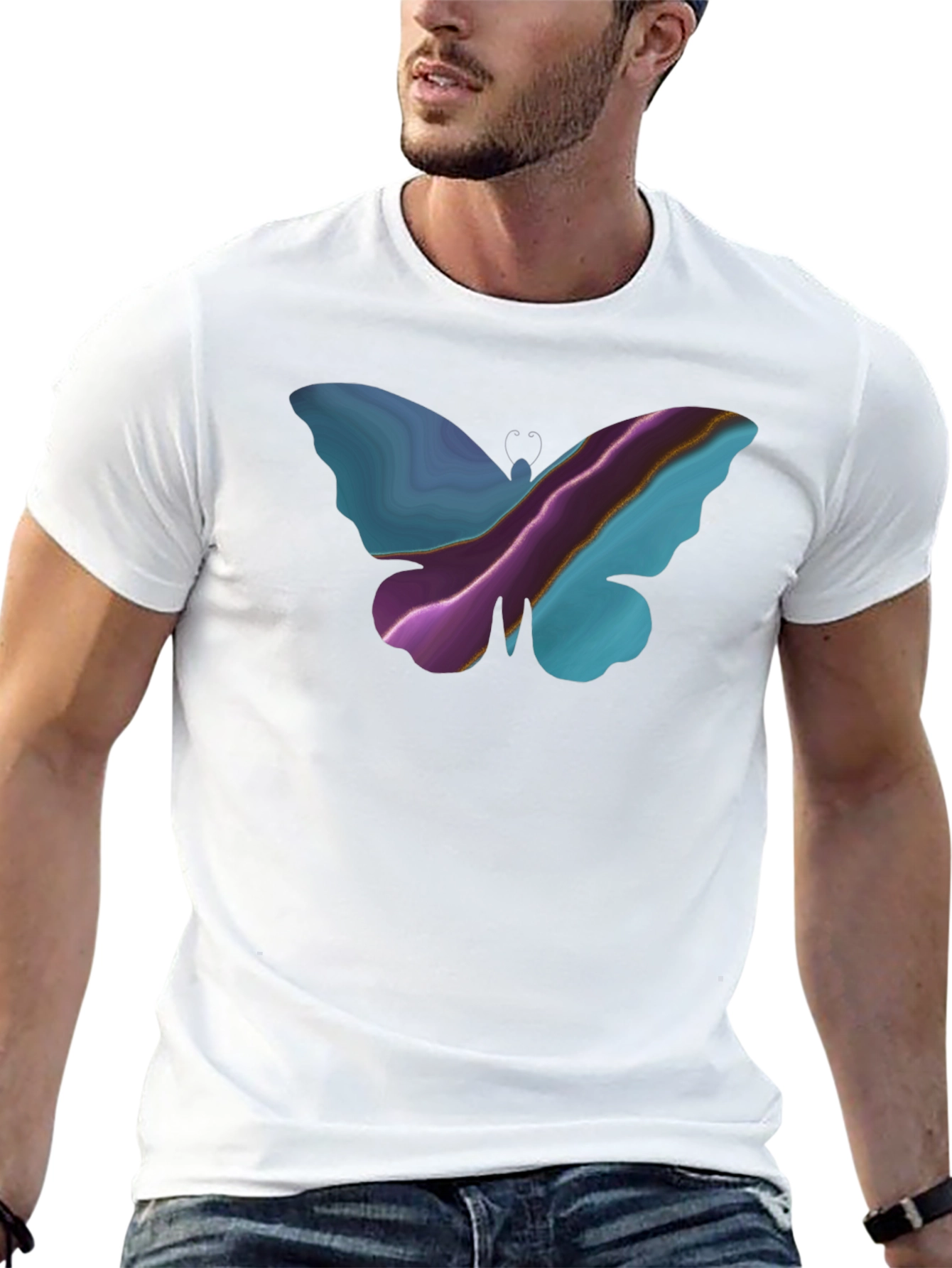 Butterfly Graphic Tee - Unique Artistic Design