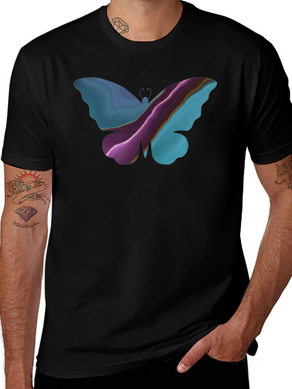 Butterfly Graphic Tee - Unique Artistic Design