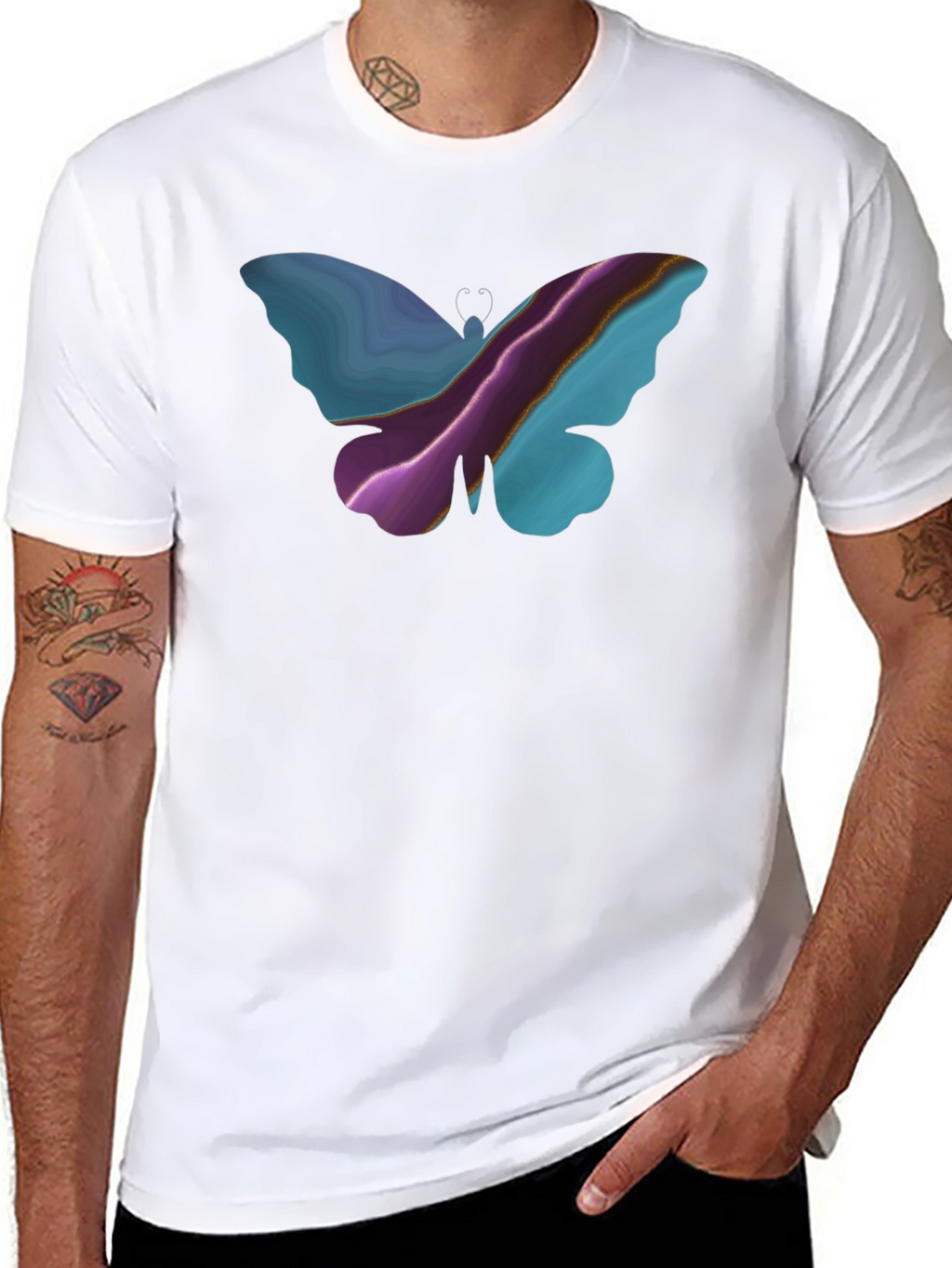 Butterfly Graphic Tee - Unique Artistic Design