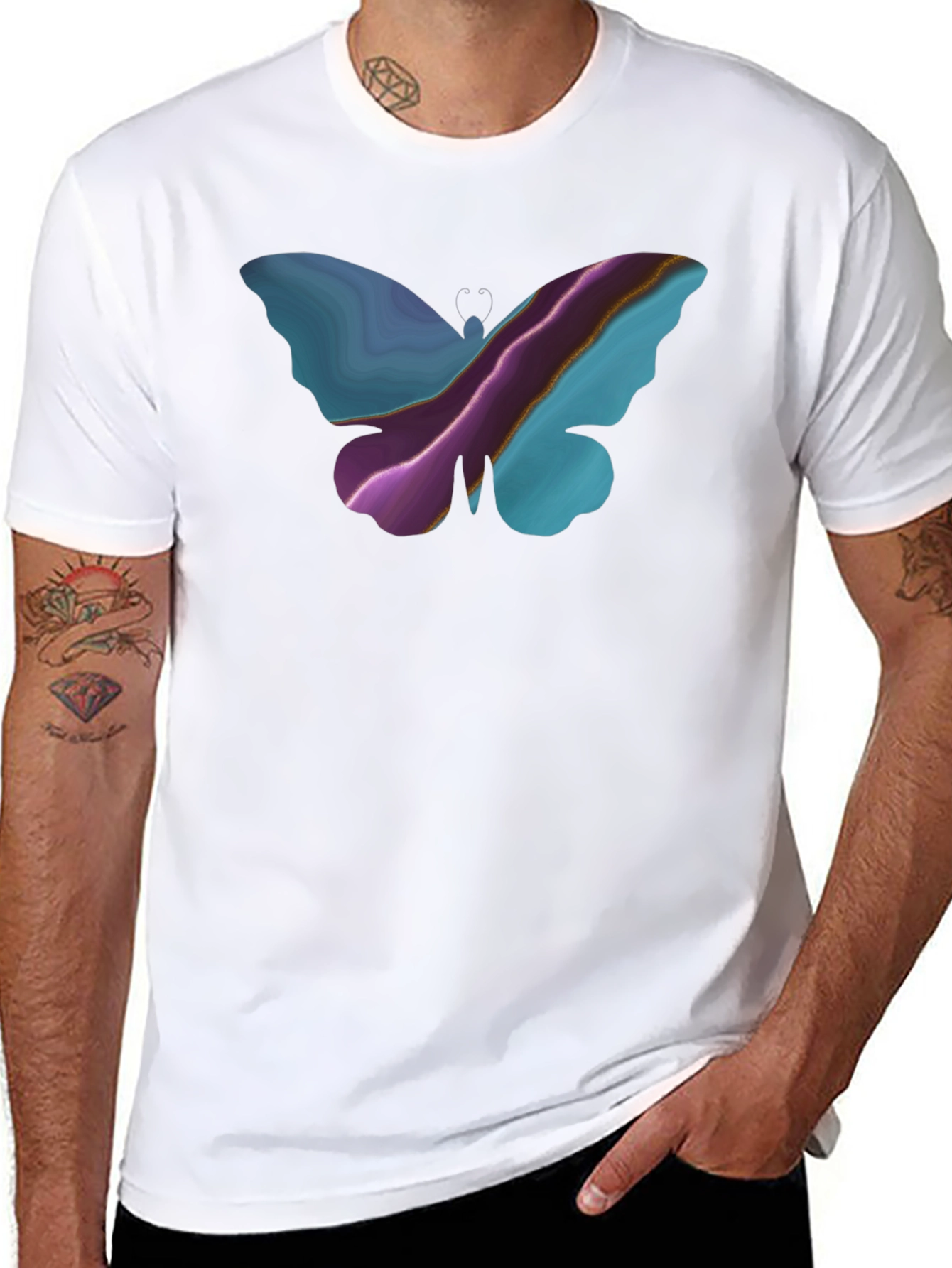 Butterfly Graphic Tee - Unique Artistic Design