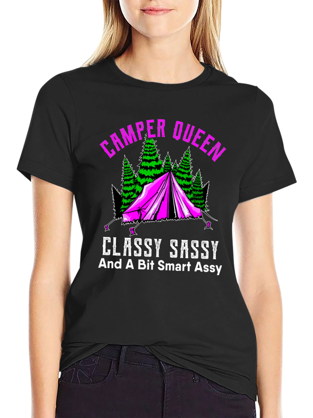 Camper Queen Graphic Tee - Classy Sassy Camping Shirt