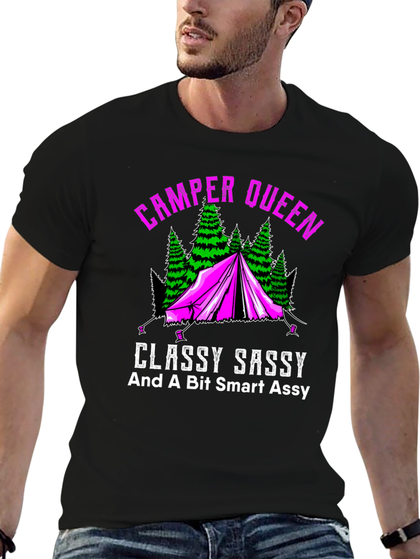 Camper Queen Graphic Tee - Classy Sassy Camping Shirt