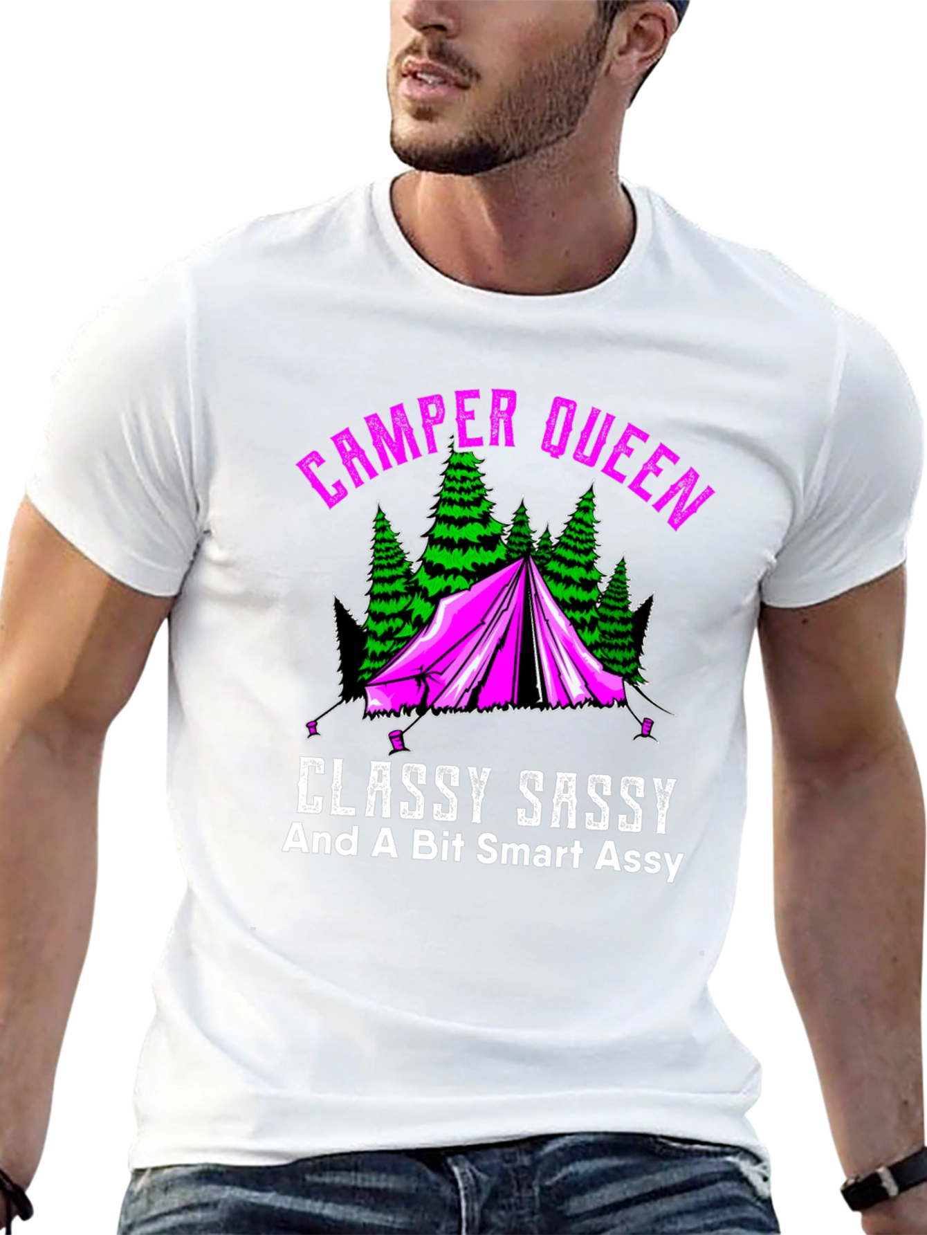 Camper Queen Graphic Tee - Classy Sassy Camping Shirt
